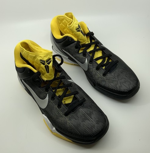 Nike NEW Mens Zoom Kobe VII 7 Supreme Black Silver Yellow US Size 7.5 Authentic - Picture 7 of 17