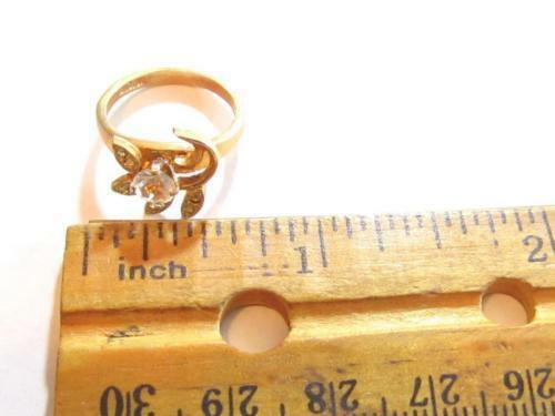 Vintage 18KT HGE ESPO Brushed Yellow Gold Plated Sparkly Rhinestone CZ
