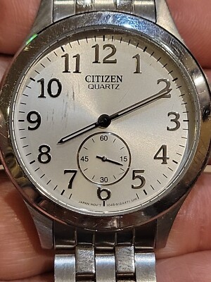 時計 CITIZEN CENTER SECOND 1407052 Vintage Rare Citizen Sub Second 1045-S124471 UW Watch New Battery