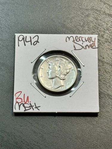 1942 Mercury Silver Dime Gem BU Uncirculated MS++ Coin (Raw12151)