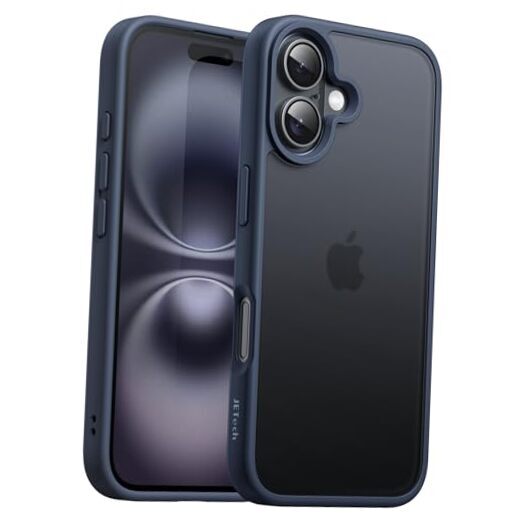 Matte Case for iPhone 16 6.1-Inch, Shockproof Military Grade Drop Storm Blue