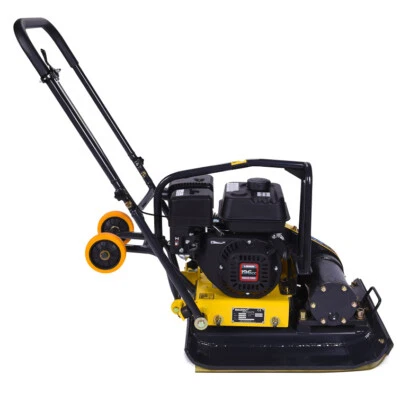 Rüttelplatte, BAUMAX VP16/46P, Profi Set mit PU-Matte und Fahrwerk