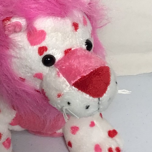 GANZ Webkinz Sweatheart LEONE Peluche Bianco Rosa Coda Cuore BELLO! - Foto 2 di 5