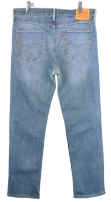 LEVI'S 514 Jeans Herren W36/L34 Straight Fit Whiskers Denim Zip Blue Casual