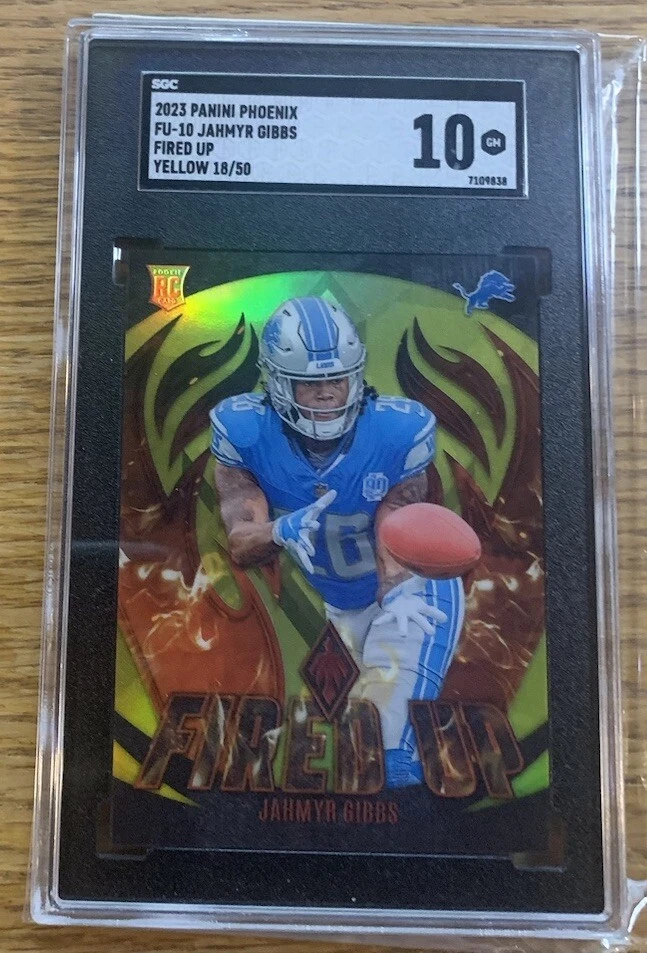 Jahmyr Gibbs Panini Phoenix Fired Up #FU10 Yellow