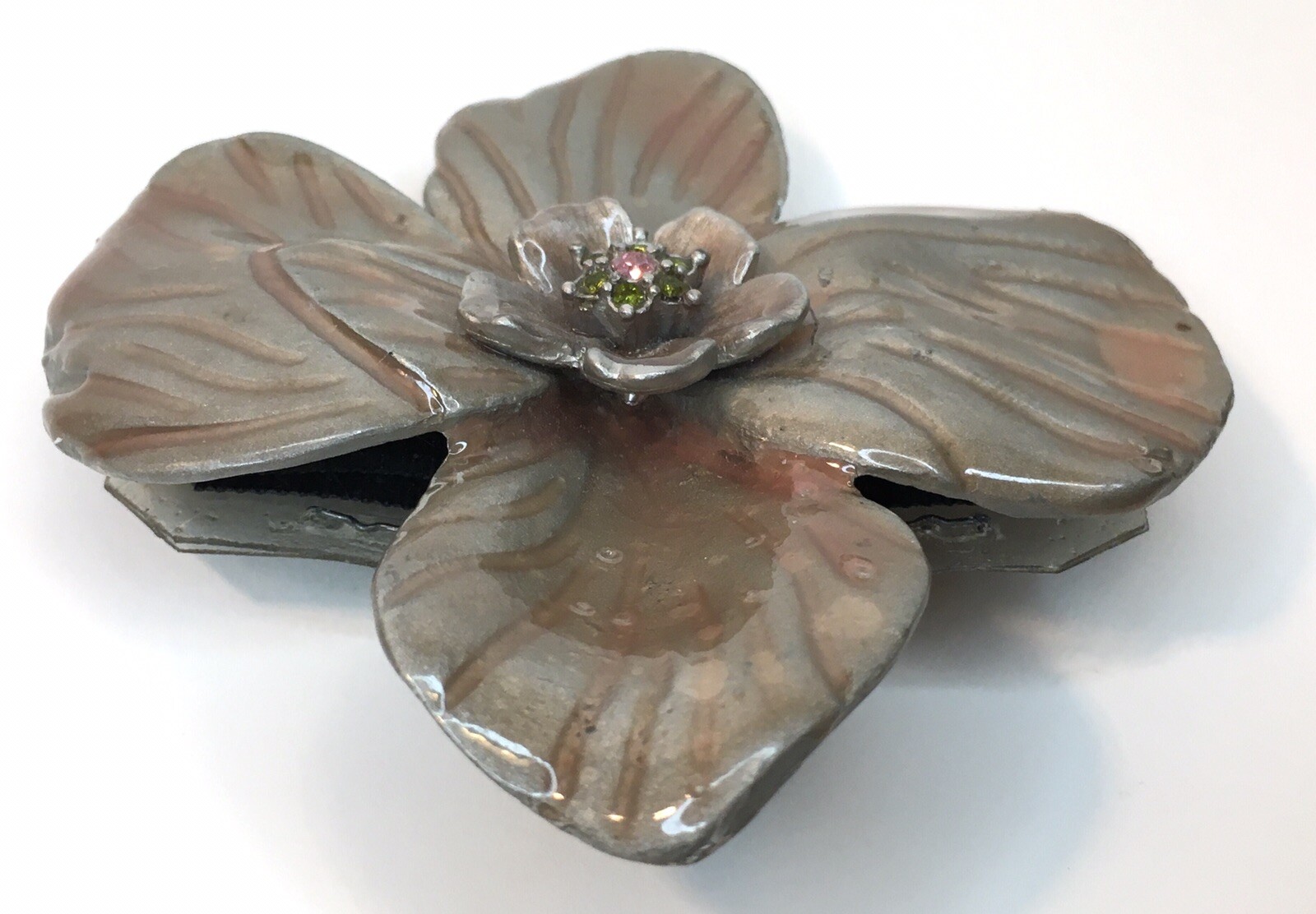 Large Ceramic Flower Statement Brooch Pin Earthto… - image 4