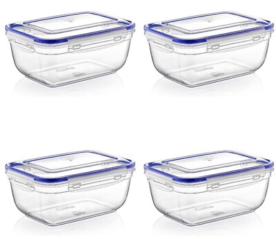 4 x Luftdichte Frischhaltedosen Lebensmittelboxen Verschluss mit Deckel BPA frei