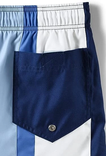 NWT Lands' End Men's Lined 8in Colorblock Volley Swim Trunks Size M $50 FLI150 - Image 4 of 4