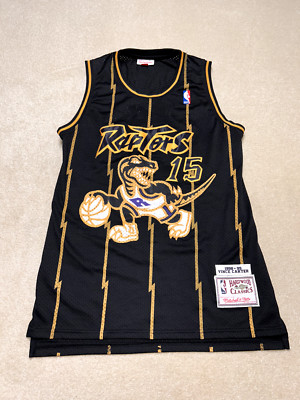 Toronto Raptors Vince Carter #15 Hardwood Classics Trikot Medium schwarz & gold