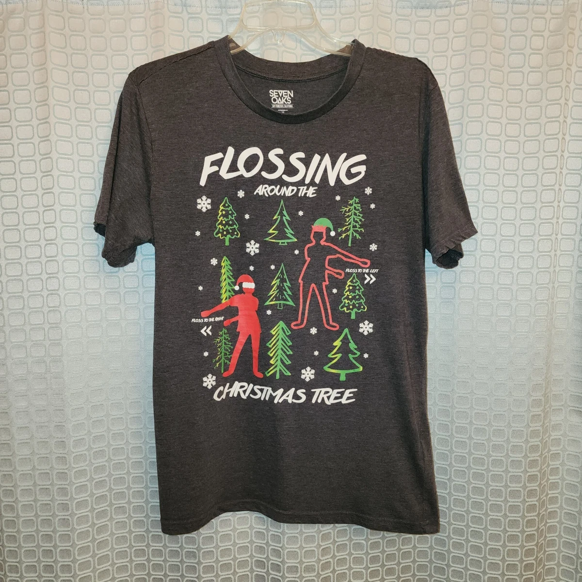 Seven Oaks Flossing Around The Christmas Tree Gray Short Sleeve T