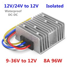 9-36V to 12V 8A 96W isolated Waterproof power converter 12V/24V to 12V DC-DC