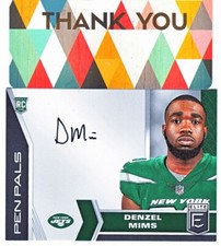 2020 Panini Donruss Elite Pen Pals Green Denzel Mims #PP23 Rookie Auto RC