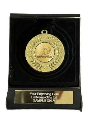 SMARTBADGE Dog Obedience Award 50 mm Gold Kontur Medaille in Box (L) graviert kostenlos