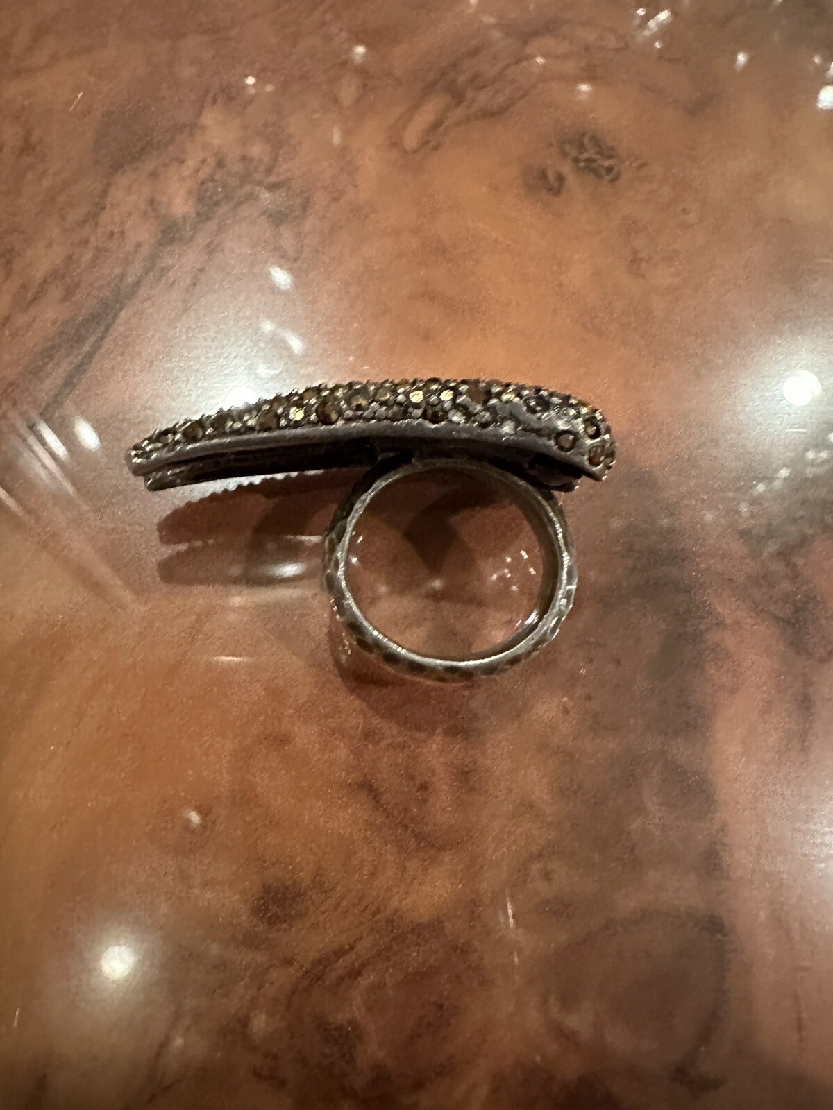 Double Claw Crystal Statement Cocktail Ring - image 11