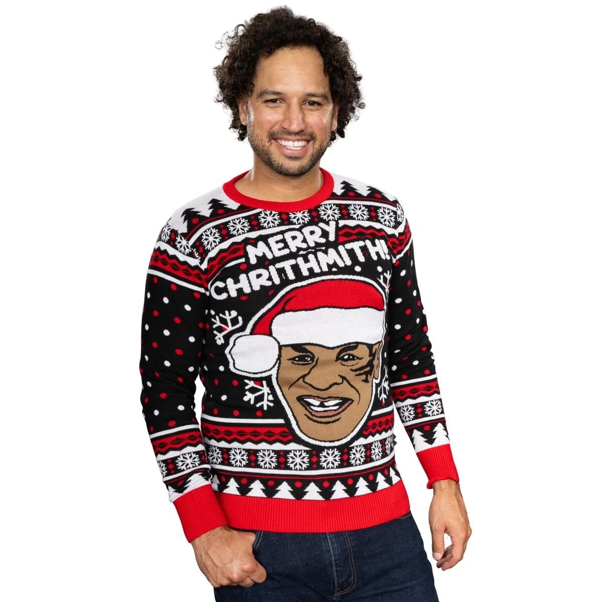 Funny Mike Tyson "Merry Chrithmith!" Ugly Christmas Sweater