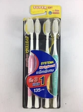 3X SYSTEMA Original Toothbrush Super Soft Slim Bristles Flexible Spring Brushes