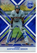 Anfernee Grier Auburn Tigers 2016 Panini Elite Blue Aspirations Signed Card