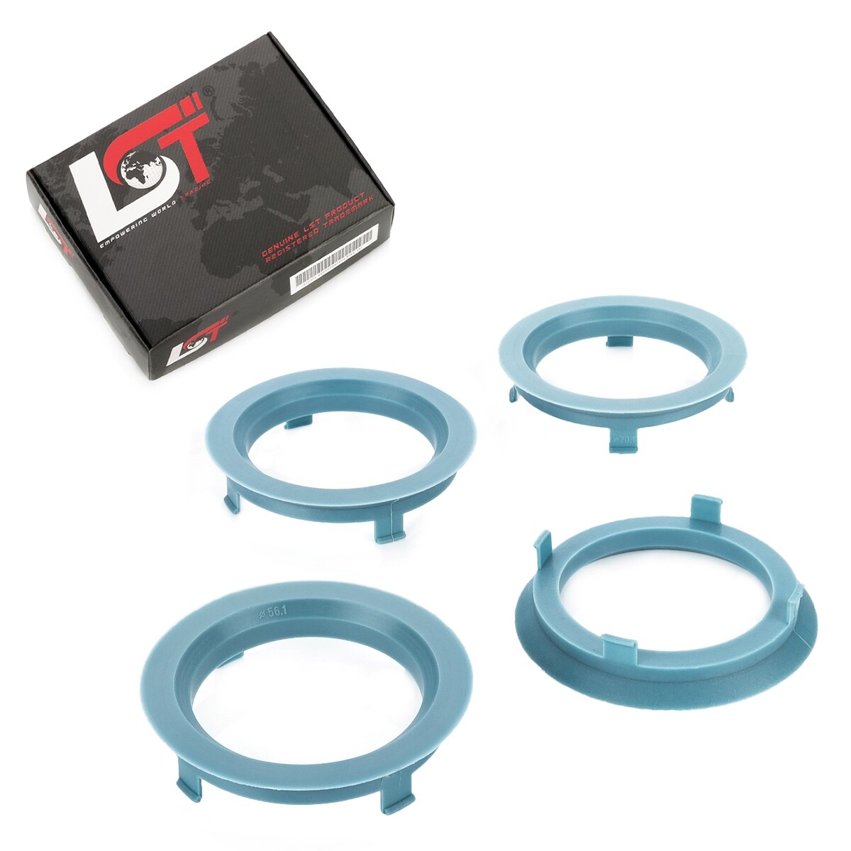 4x Distance Rings Centering Ring Blue Alloy Wheels Ø 56,1 - Ø 70,1 MM for Lancia
