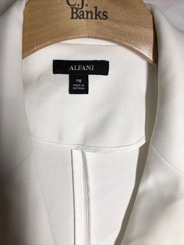 Alfani PM NWT Graphic Oasis Petite 3/4 Sleeve Blazer jacket white Msrp$109 X - Picture 4 of 8