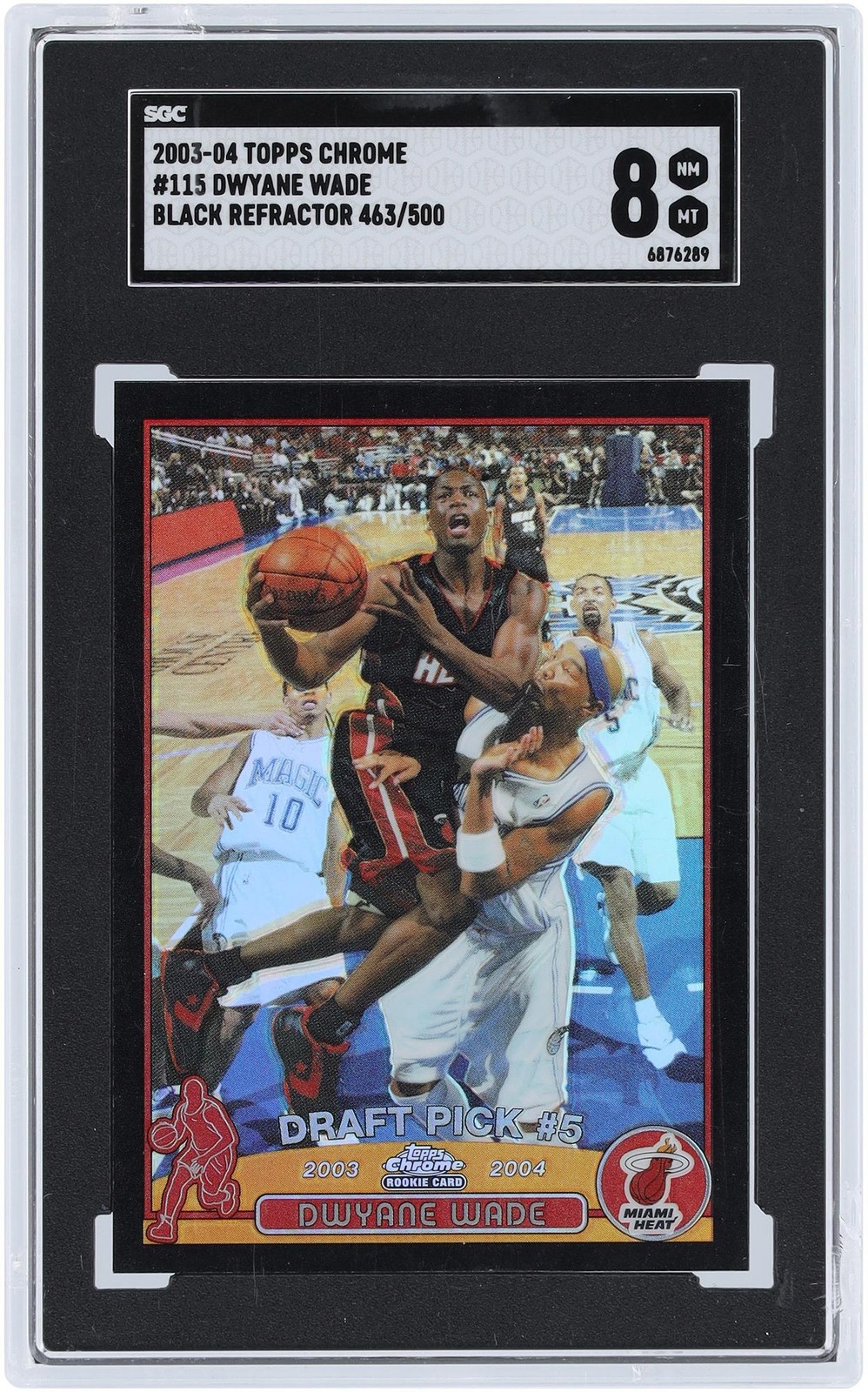 Dwyane Wade Heat 2003-04 Topps Chrome Black #115 #463/500 SGC 8 Rookie Card