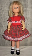 NEW MADE HOLIDAY  DRESS AND  PANTY SET FOR 24"  CHARMIN CHATTY DOLL