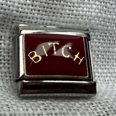 #19/21 VINTAGE  BITCH  ORIGINAL Italia CHARM Glitter Collection SINGLE Link 9mm