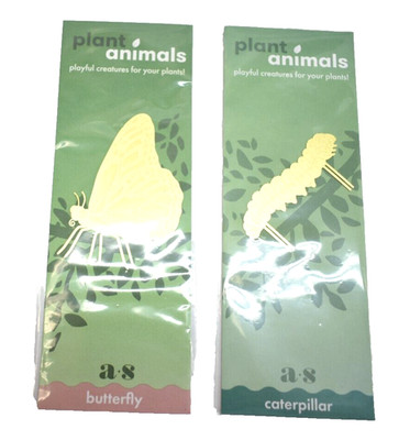 2 Plant Animals AS Another Studio House Plant Decoration Caterpillar & Butterfly