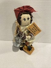 Vintage 70  s -80  s Handcrafted wood/cloth kitchen witch doll 7 1/2  