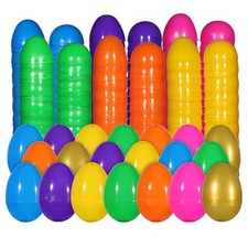 "LessMo 72PCS Large Plastic Easter Eggs 3.15"" Empty Fillable Hunt Party Favo...