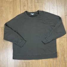 James Perse Sweatshirt Women 2/M Green Relaxed Long Sleeve French Terry USA Made