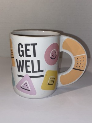 Vintage 1980s Teleflora Novelty Coffee Mug Cup Get Well Bandages Soft Pastel