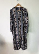 Women’s Navy Multi Flower Stripe Maxi Long Sleeved Dress Size 20-22