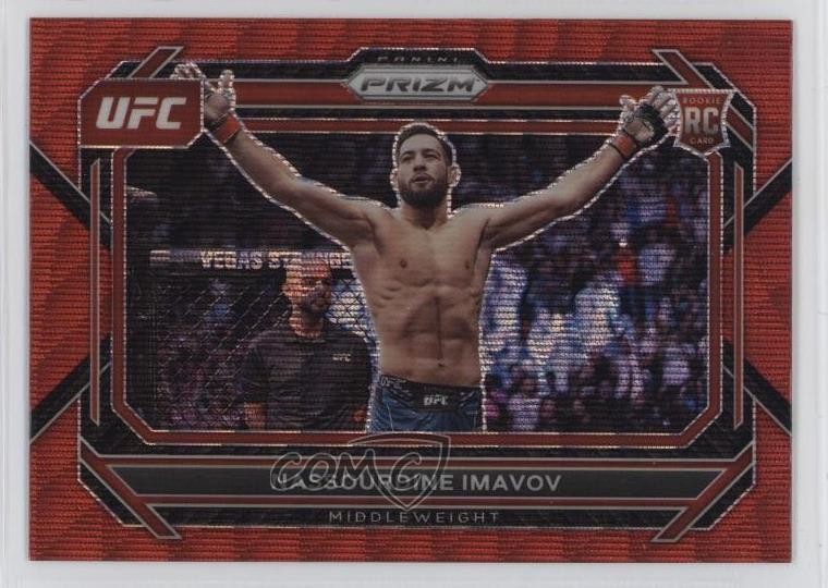 2023 Panini Prizm UFC Ruby Wave Prizm Nassourdine Imavov #39 lh0