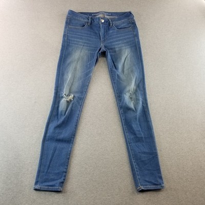 American Eagle Jeans Women's Sz 8 Jeggings Med Wash Normcore Cute Trendy Nice