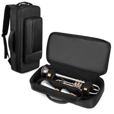 Trumpet Case Backpack, Musical Instrument Storage Carrying Bags with Thick Co...