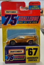 Matchbox 75 Challenge 1997 Edition #67 Lamborghini Countach in Gold