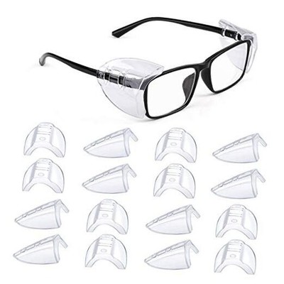8 Pairs Eye Glasses Side Shields, Flexible Slip on Side Shields for Safety 