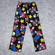 Super Mario Bros. Pajama Bottoms Size M 8-10 Boys Nintendo Fleece Sleep Pants