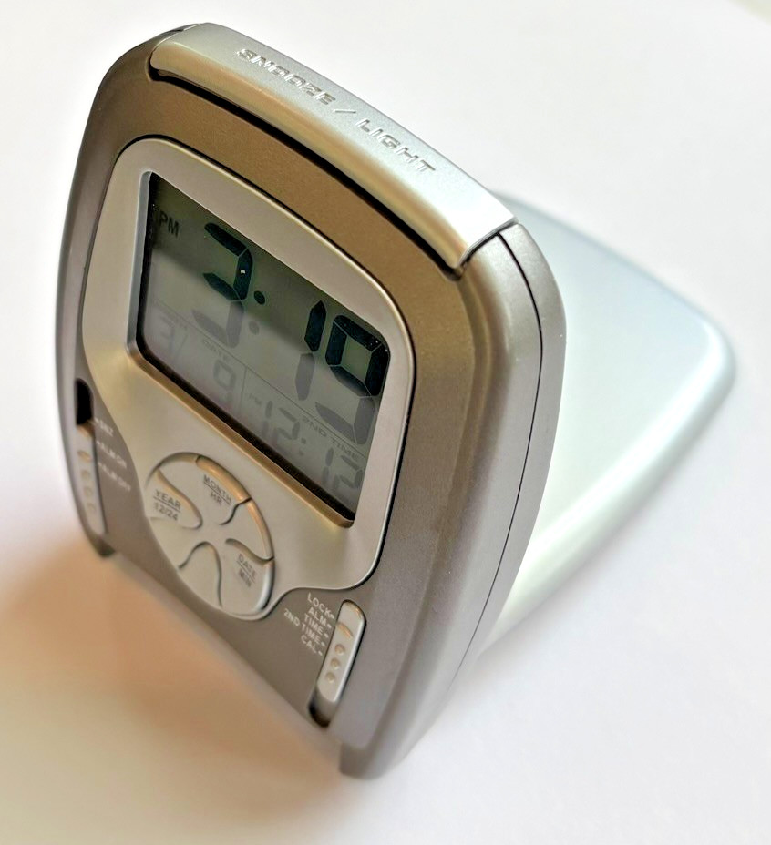 Digital Travel Alarm Clock Compact Folding Design Calendar &