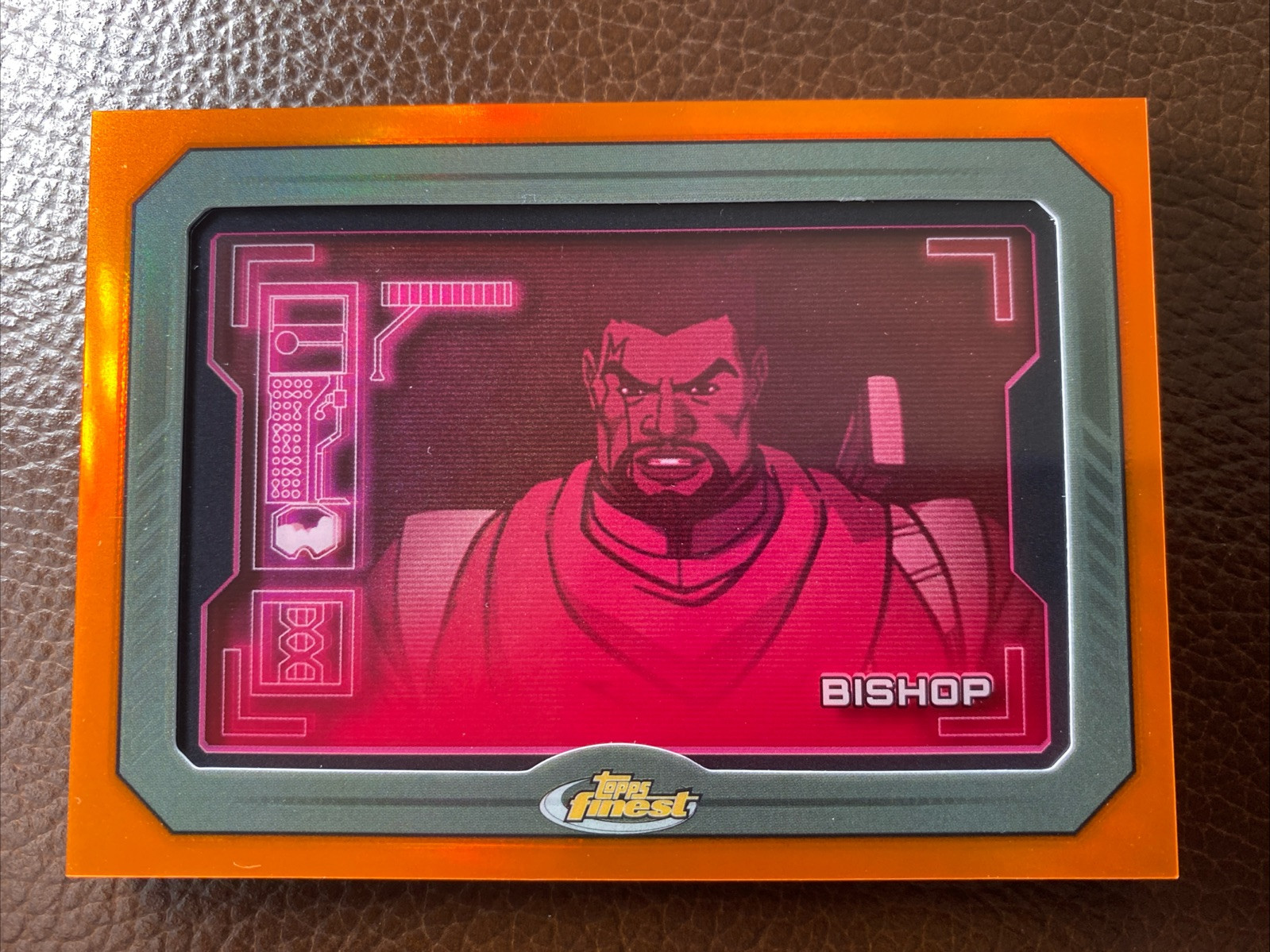 2025 Topps Finest Marvel X-Men '97 Sentinels Scan BISHOP SP Orange Refractor /25