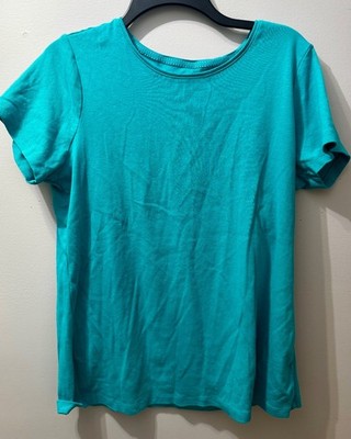 St John's Bay Teal Women's Essential Tee, Size 0X