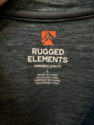 Rugged Elements Long Sleeved Crew Neck T Shirt Size Large Blue New Without Tags - Picture 4 of 8