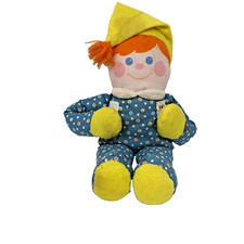 VINTAGE FISHER PRICE CRIB FRIEND 1984 RATTLE PLUSH STUFFED ANIMAL BOY DOLL 1351