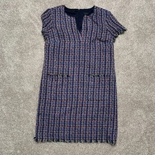 Anna Taylor Loft Sleeveless Midi Dress Blue White Women's woven sz. 4