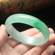 56-57mm Certified Natural Grade AAA Ice Green Burmese Jade jadeite bracelet