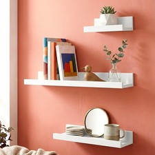 Set of 3 Floating Wall Shelves Picture Ledge Display Rack Book Hanging Shelf