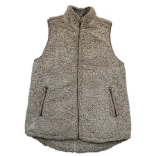 Thread & Supply Cozycore Oatmeal Sherpa Fleece Full Zip Plush Teddy Vest Size S