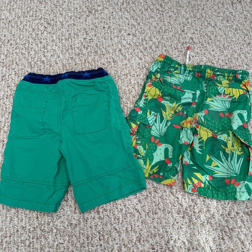 Mini Boden Boys Shorts Size 6Y Summer Green Forest Pockets Drawstring Set of 2 - Picture 7 of 8