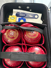 Taylor Ave Red Lawn Bowls Set of 4 Size 5 with Carry Bag Carry Case