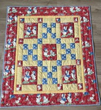 Vintage Style Handmade Reversible Quilt With  Just Ducky  Fabric by Moda Home